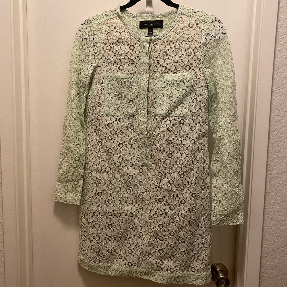Victoria Beckham for Target long sleeve lace dress Mint XS